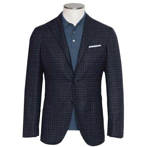 Blue for Men Barba Napoli Tweed Suit Jacket in Deep Jade Mens Clothing Jackets Blazers 