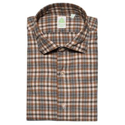 Brown checkered dress shirt online