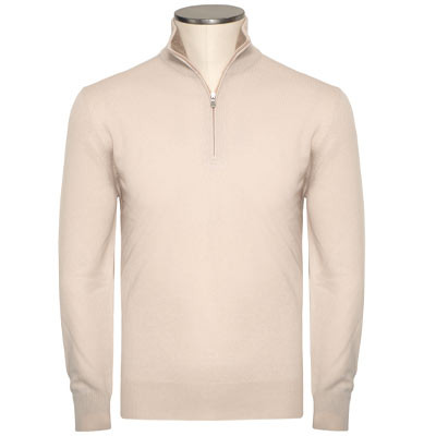 トップス Gran Sasso Gran Sasso Mock Neck Zip Sand