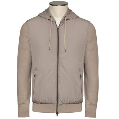 Herno Knitted Bomber Cardigan Beige Herno Knitted Bomber Cardigan Beige