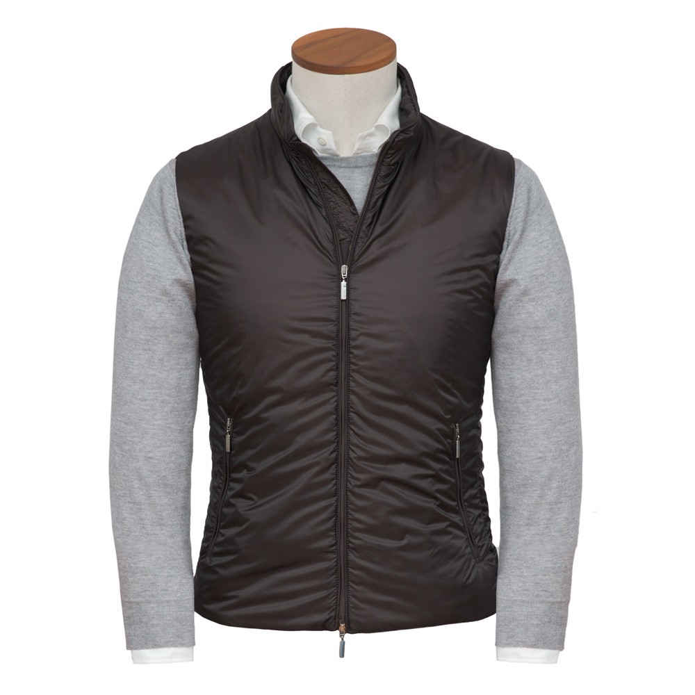 Moorer zipped hooded gilet - Grey