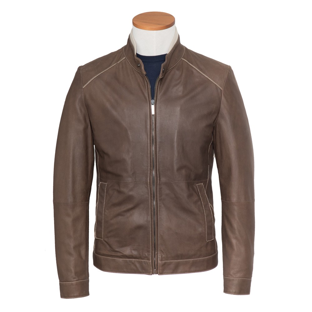 Pal zileri outlet leather jacket