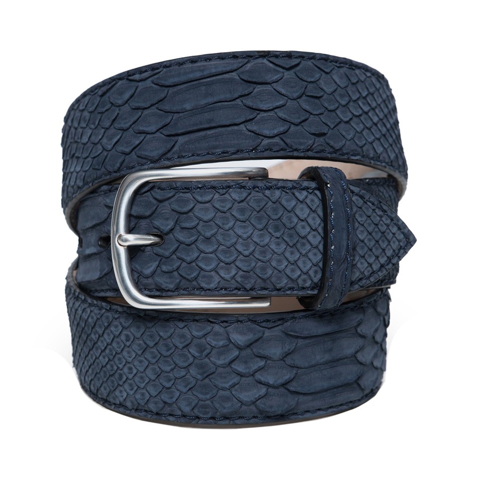 Ceinture Homme Paolo Vitale Modèle 6540S - Couleur Gris Azur - En Cuir - Neuf Avec étiquettes - Style Casual