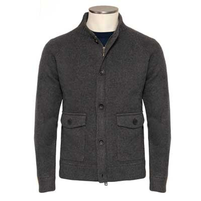 Zanone Cardigan Wool-Cashmere Grey