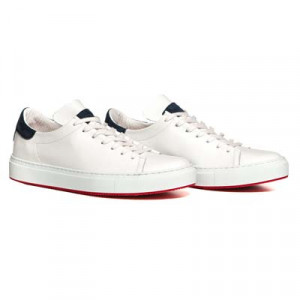 Andrea Ventura Deerskin Sneaker Unlined White-Blue