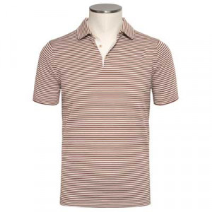 Aspesi Striped Polo Bronze-Off-white