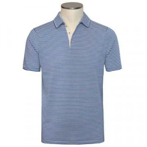 Aspesi Nautical Striped Polo Blue-White
