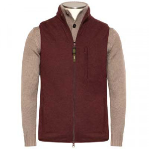 Aspesi Gilet Zip Wool Jersey Burgundy