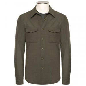 Aspesi Shirt Jacket 'Camicia Doppia' Wool Green 