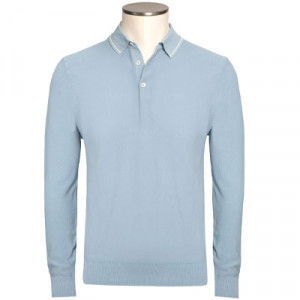 Aspesi Polo Long Sleeve Blue