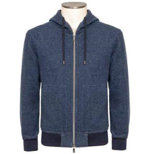 Capobianco Zipped Flannel Cardigan Blue