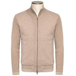 Capobianco Zipped Cardigan Cashco Beige