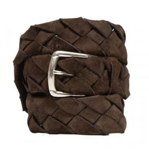 Andrea d'Amico Braided Belt Suede Brown