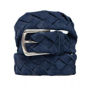 Andrea d'Amico Braided Belt Suede Blue