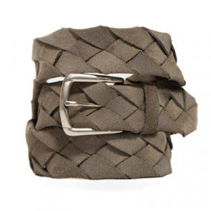 Andrea d'Amico Braided Belt Suede Taupe