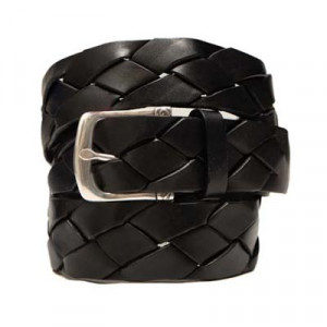 Andrea d'Amico Braided Leather Belt Black