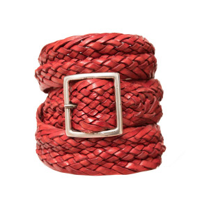 d'Amico Braided Belt Stonewashed Red