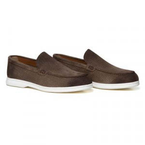 Doucals Braided Loafer Suede Brown