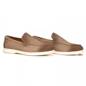 Doucals Doucals Braided Loafer Suede Beige