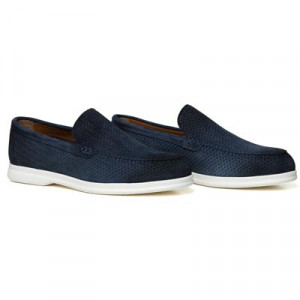 Doucals Braided Loafer Suede Blue