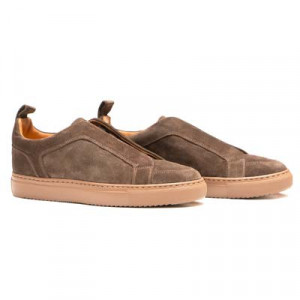 Doucals Suede No-Lace Sneaker Brown 