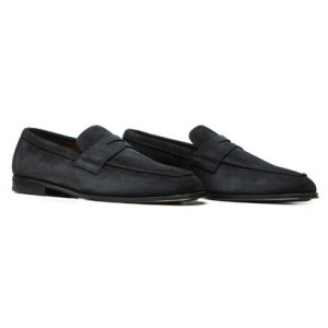 Doucals Suede Penny Loafer Grey