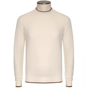Drumohr Crewneck 'Waffle' Off-White