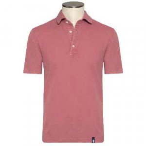 Drumohr Polo Garment Dyed Pink