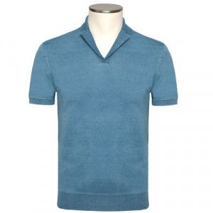 Drumohr Knitted Polo Denim