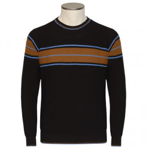 Drumohr Crewneck Fantasy Stripe Black