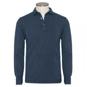 Drumohr Polo Garment Dyed Navy