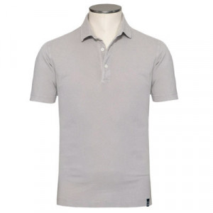 Drumohr Polo Garment Dyed Stone