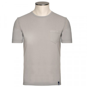 Drumohr Frosted-Cotton Short-Sleeve Stone