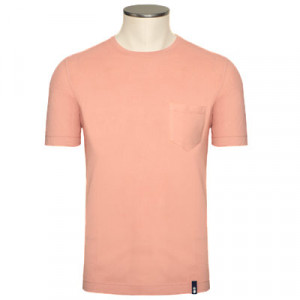 Drumohr Frosted-Cotton Short-Sleeve Pink