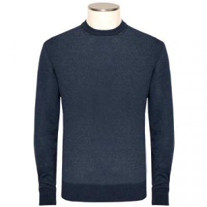 Drumohr Crewneck Linen-Cotton Navy