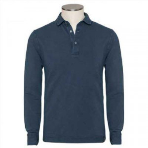 Drumohr Polo Garment Dyed Blue