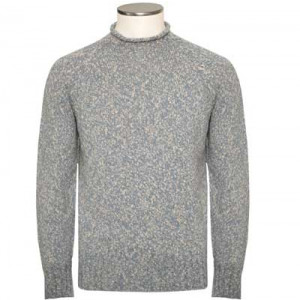 Drumohr Mock Neck Lambswool Blue