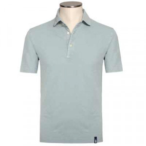 Drumohr Polo Garment Dyed Aqua