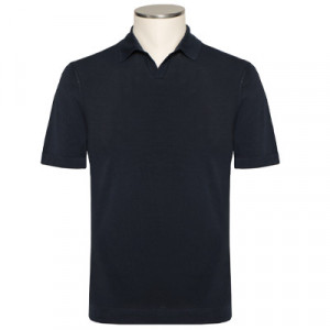 Drumohr V-Neck Polo Navy