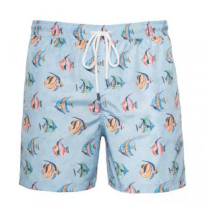 Fedeli Swim Trunk Fish Light-Blue