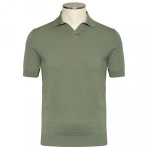 Fedeli Polo V-neck 'Supima' Green