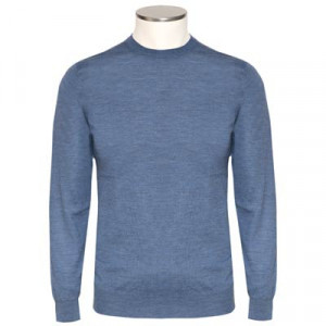 Fedeli Crewneck Wool S140 Blue