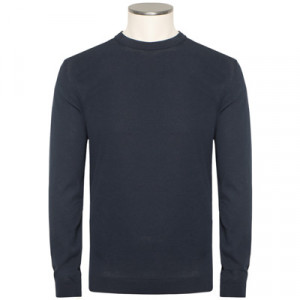 Filippo de Laurentiis Crepe Cotton Crewneck Navy