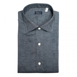 Finamore Linen Shirt Grey