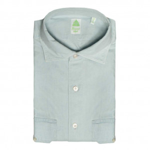 Finamore Denim Cargo Shirt Lightblue