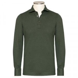 Finamore Cashco Polo Camicia Jersey Green