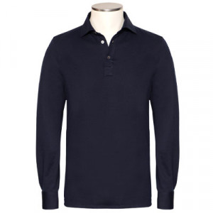 Finamore Cashco Polo Camicia Jersey Navy