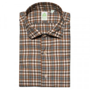 Finamore Checkered Shirt Brown-Grey