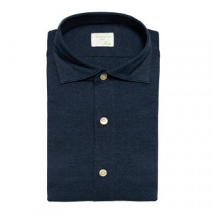 Finamore Shirt Cashco Jersey Navy