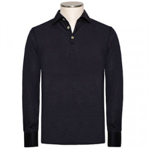 Finamore Long Sleeve Polo Navy